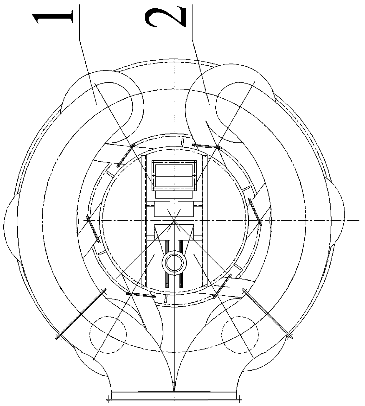 A waste tire fine rubber powder classifier