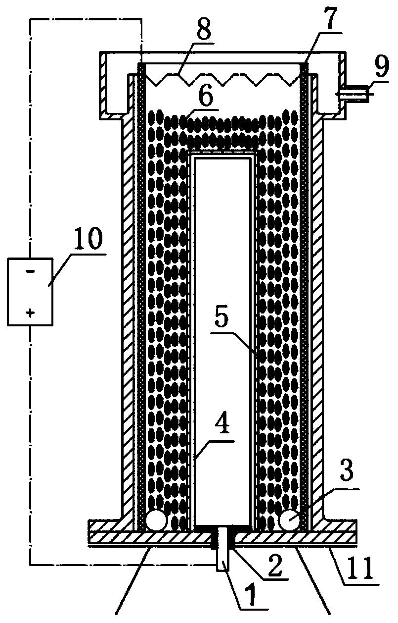 Device and method for coupling electrocatalytic membrane and three-dimensional electrode to treat refractory wastewater