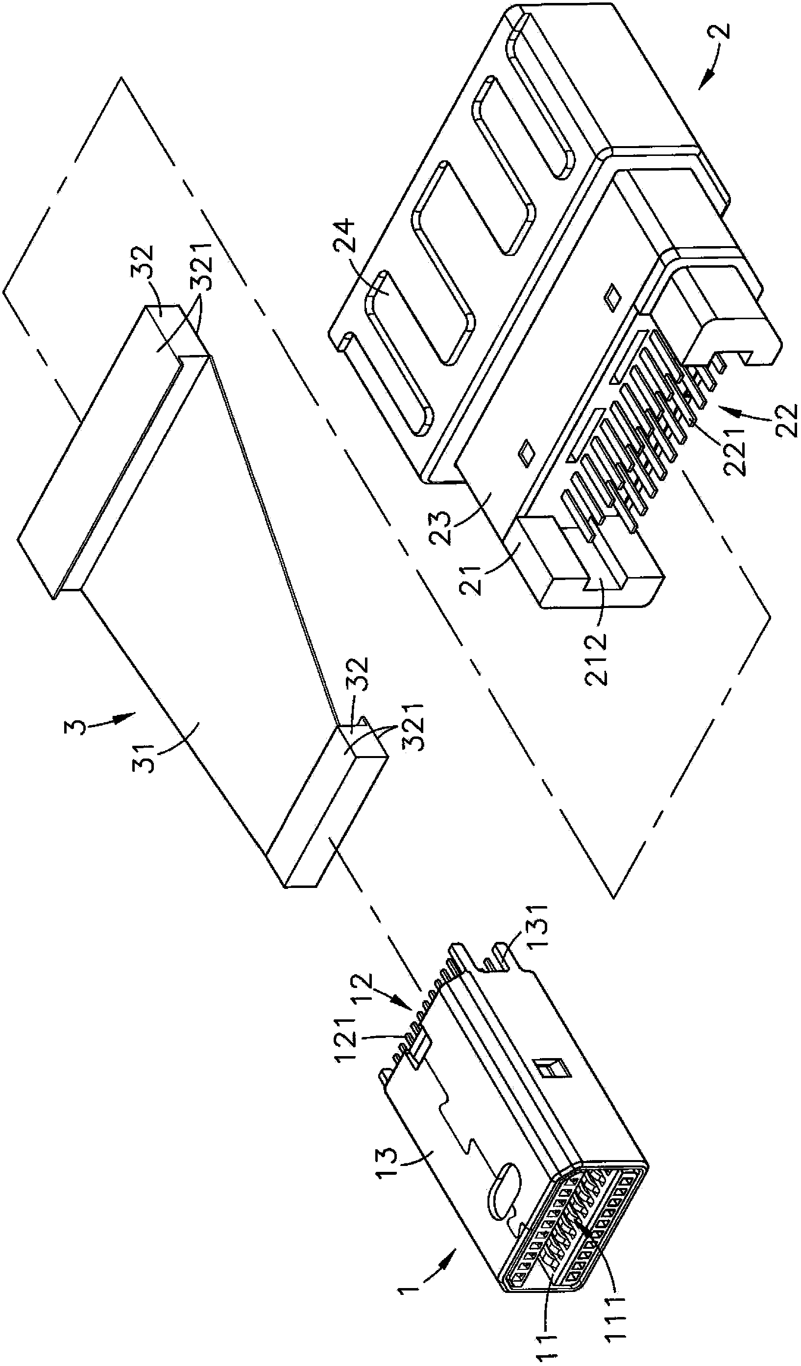 Manufacturing method for applying soft and hard combined plate to adaptor connector