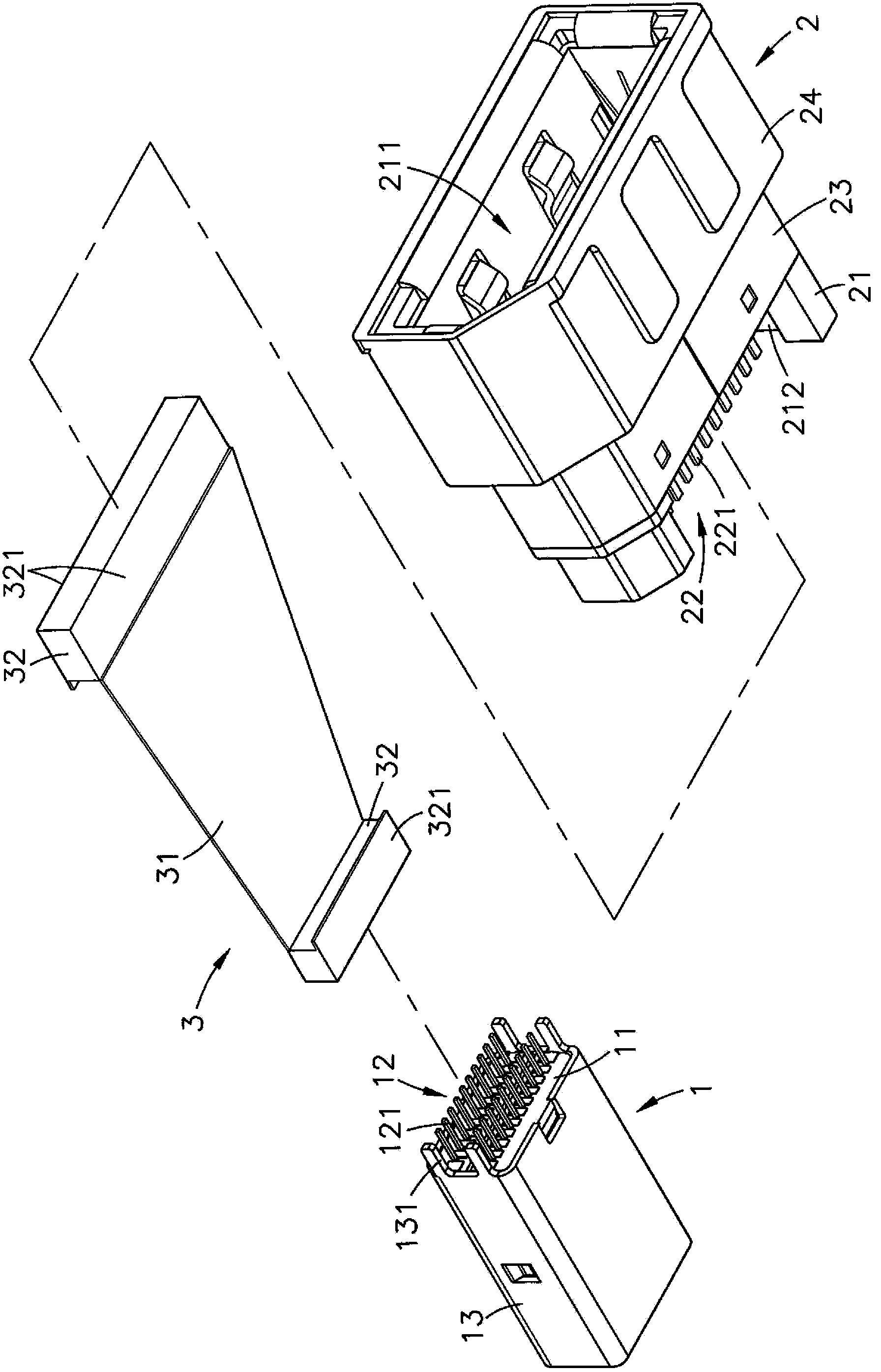 Manufacturing method for applying soft and hard combined plate to adaptor connector