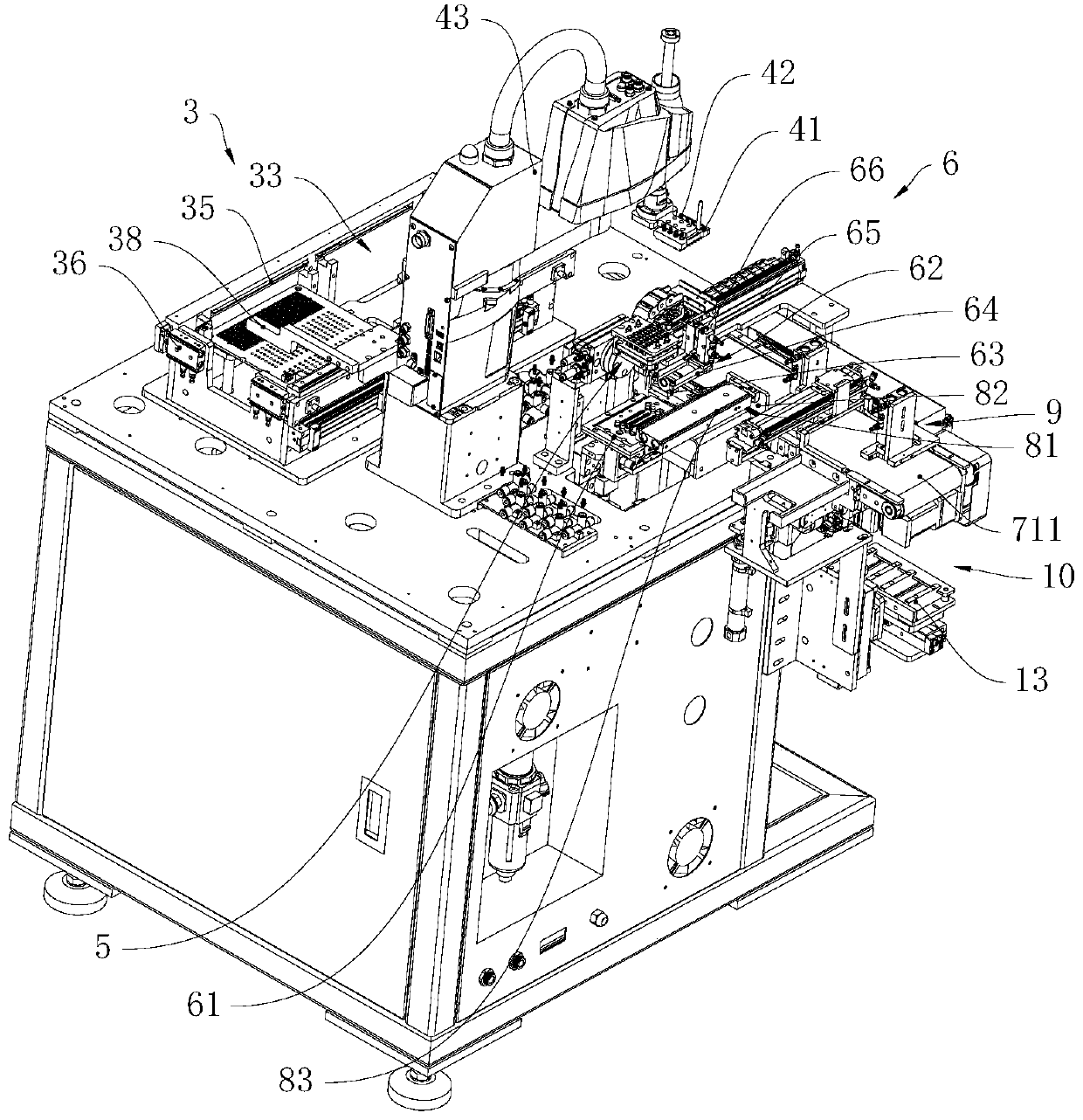 Automatic feeding and discharging integrated machine and hot-pressing production line