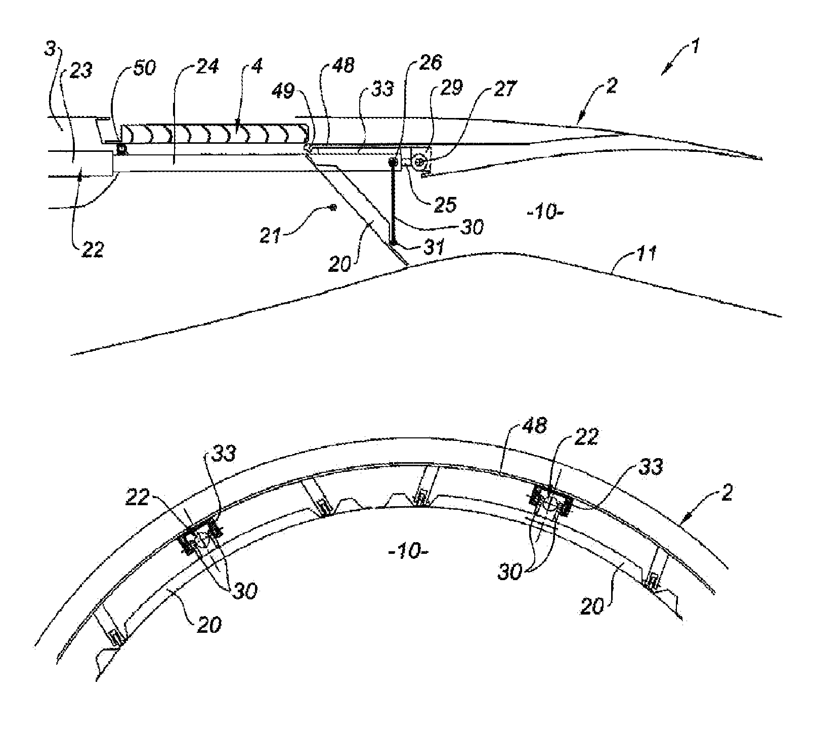Thrust reverser for a dual-flow turbine engine nacelle