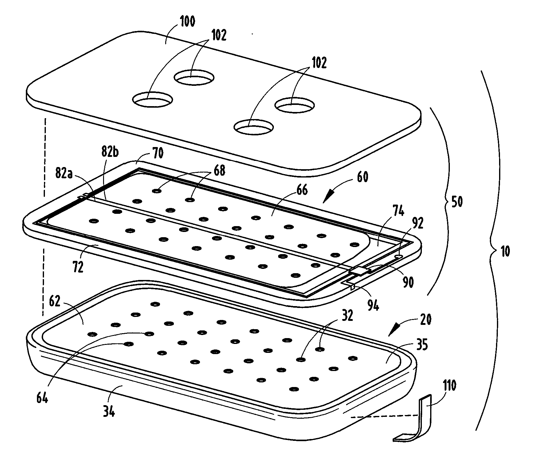 Battery Including a Fluid Manager Mounted External to Cell