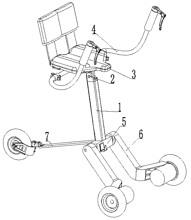 Knapsack type folding tricycle