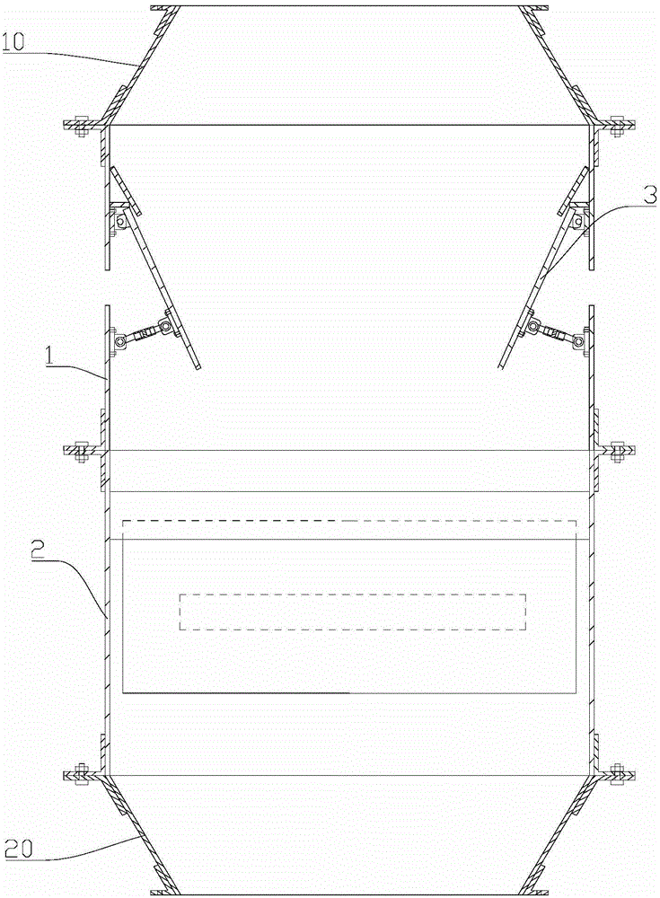 Adjustable type anti-separating device and concrete feeding method based on the same