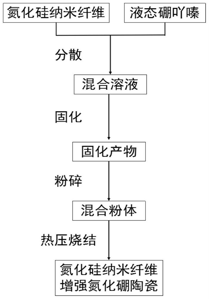 A kind of silicon nitride nanofiber reinforced boron nitride ceramics and preparation method thereof