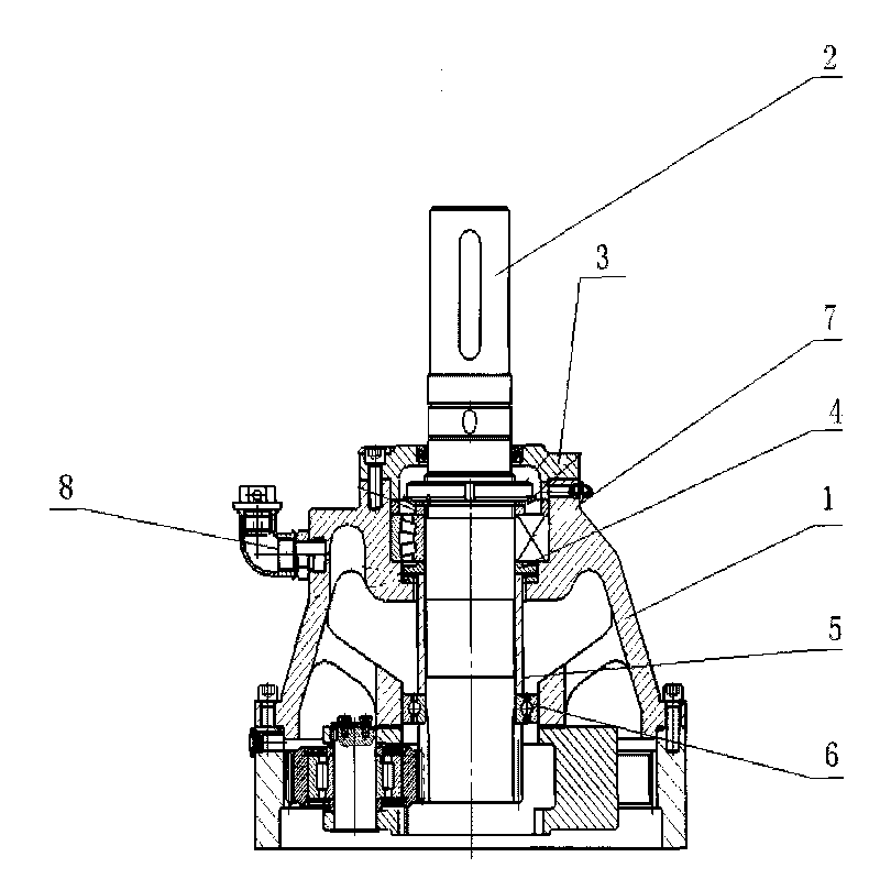 Vertical planetary reducer with temperature control device