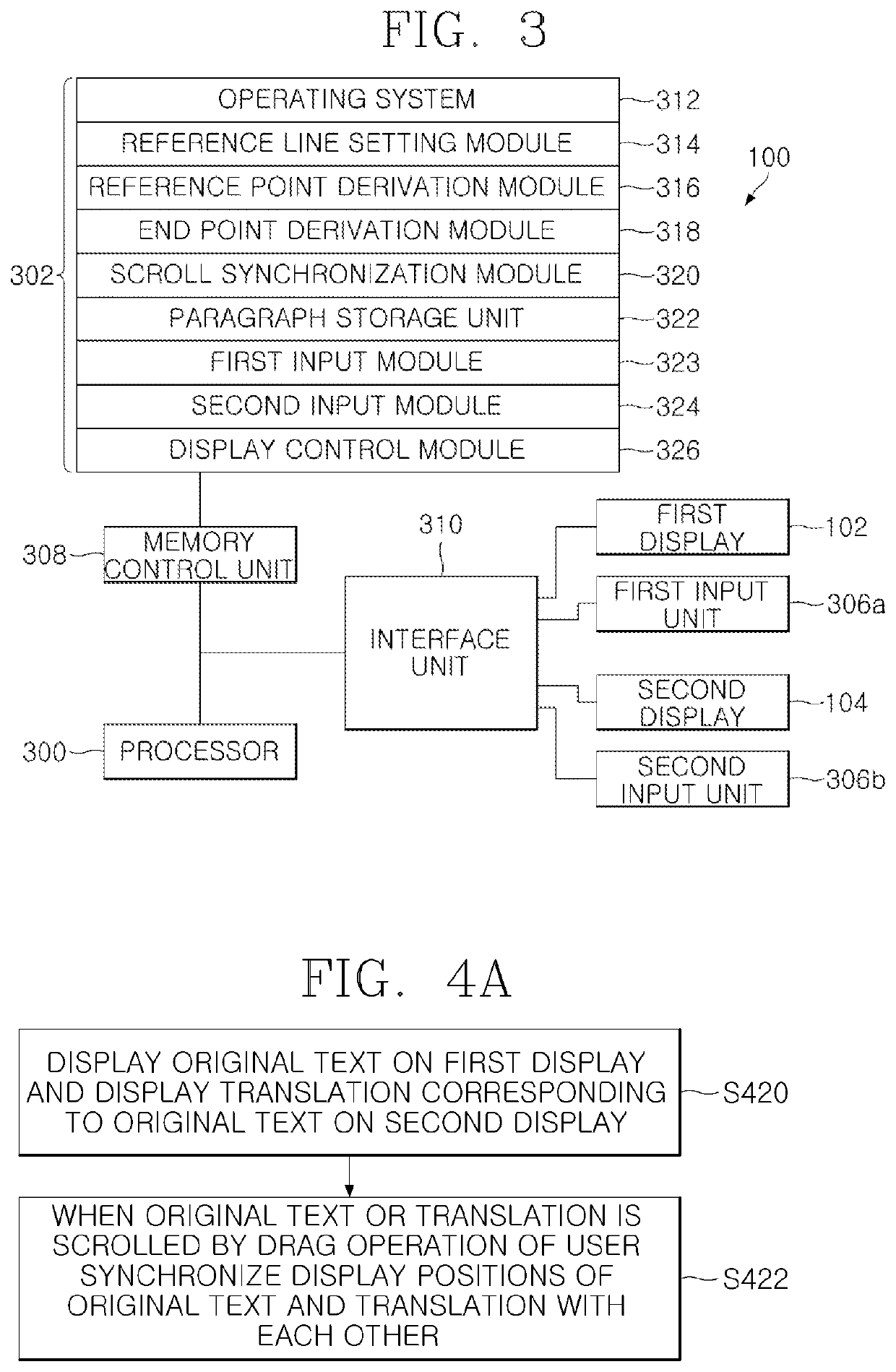 Automatic scroll control method for synchronizing positions of original text and translation, computer program and terminal device