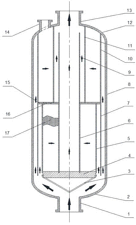 Large-flow vertical radial flow adsorption device with characteristic of layered parallel connection design, and method thereof