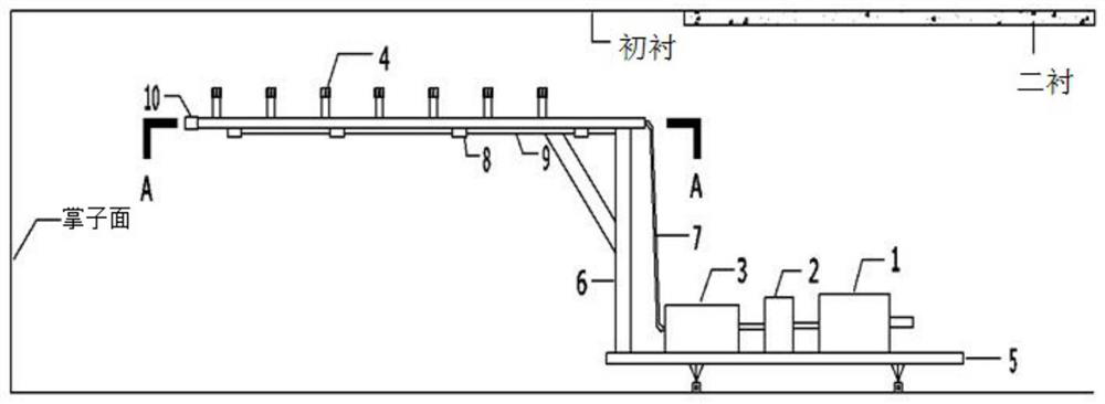 Movable spray cooling device and method for reducing near-field accumulated heat of tunnel face