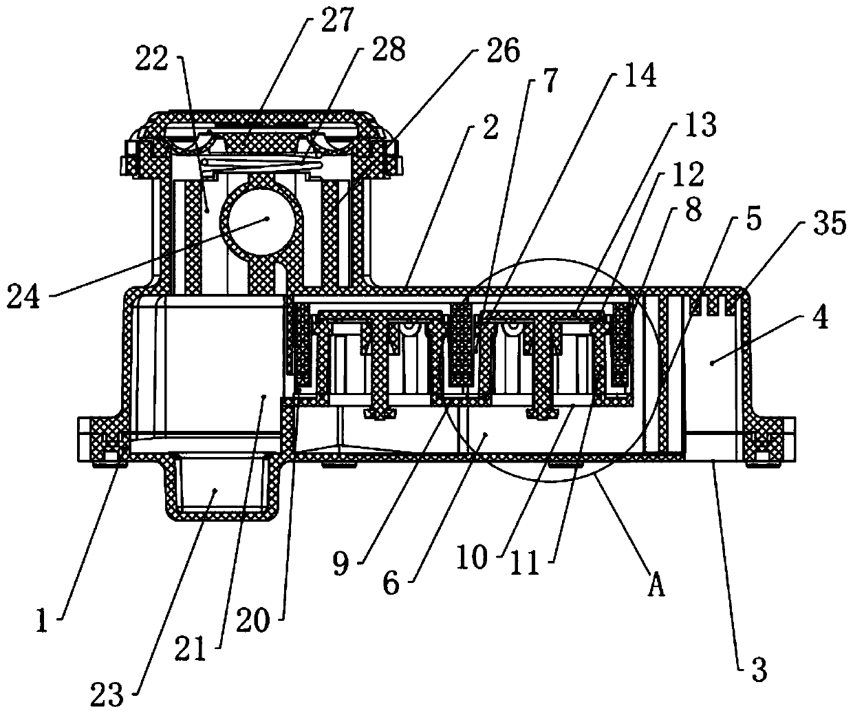 Engine oil and gas separation device