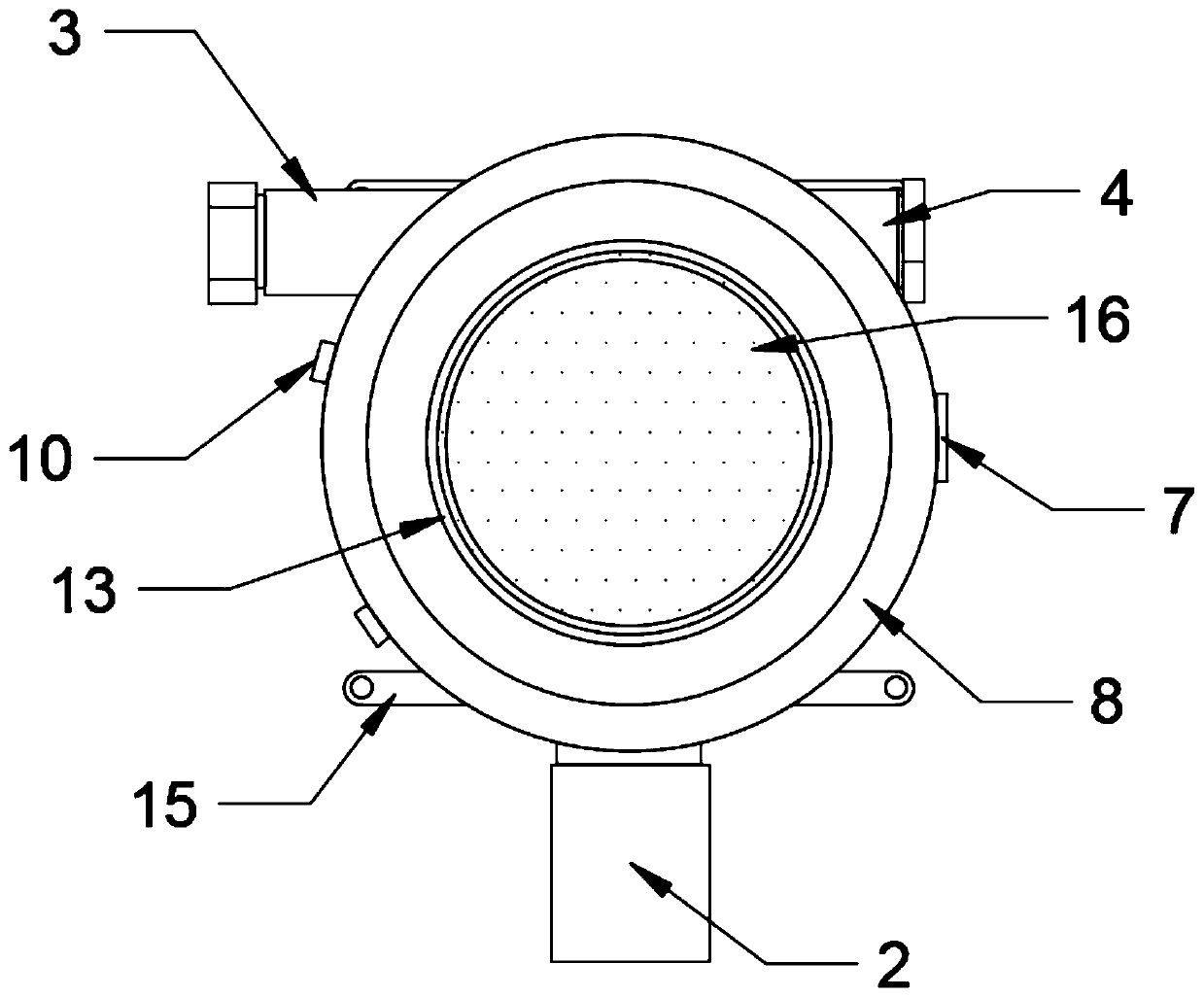 Gas detector protective cover capable of preventing electromagnetic interference