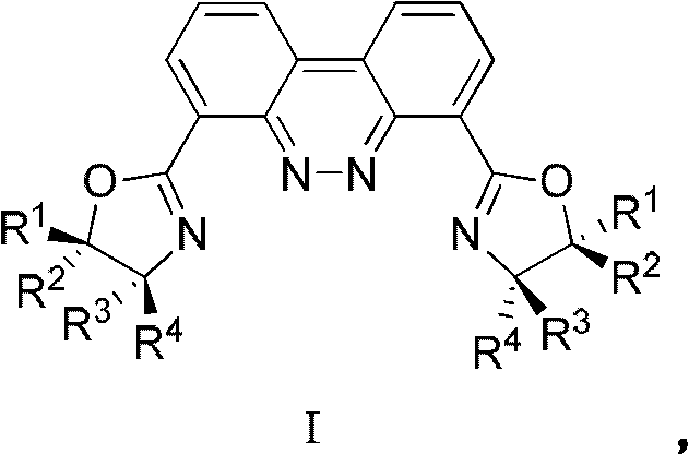 Two-oxazoline contained chiral dinuclear ligand with benzo cinnoline maternal skeleton, and synthesis method thereof