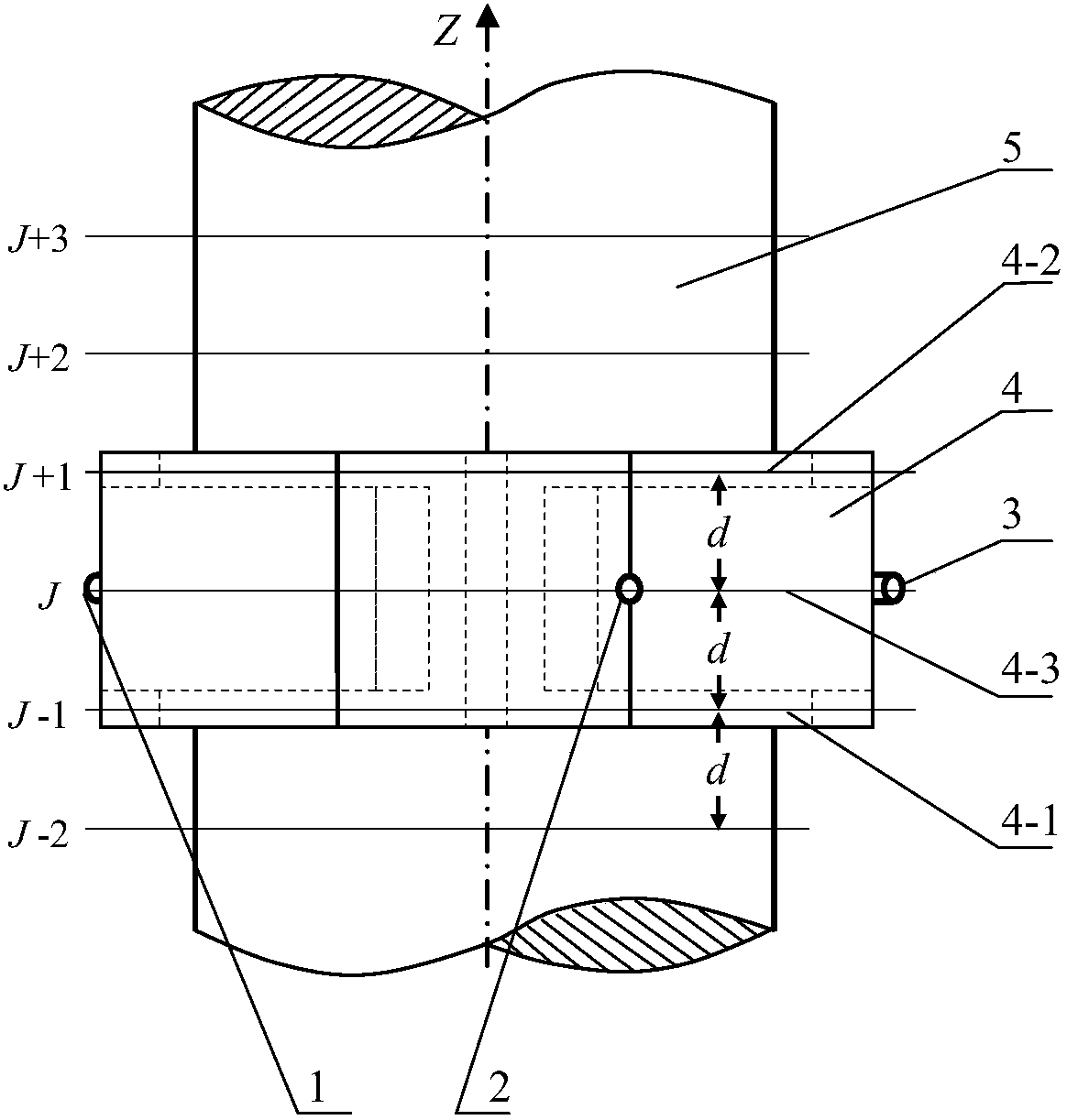 Three-point cylindricity measuring device and cylindricity error separating method based on V-shaped block