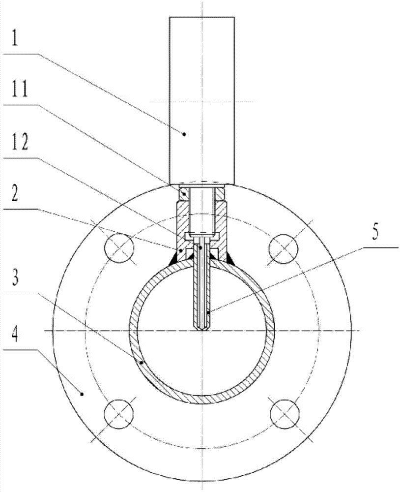 Temperature measuring device for heat-conducting medium in thin film production equipment