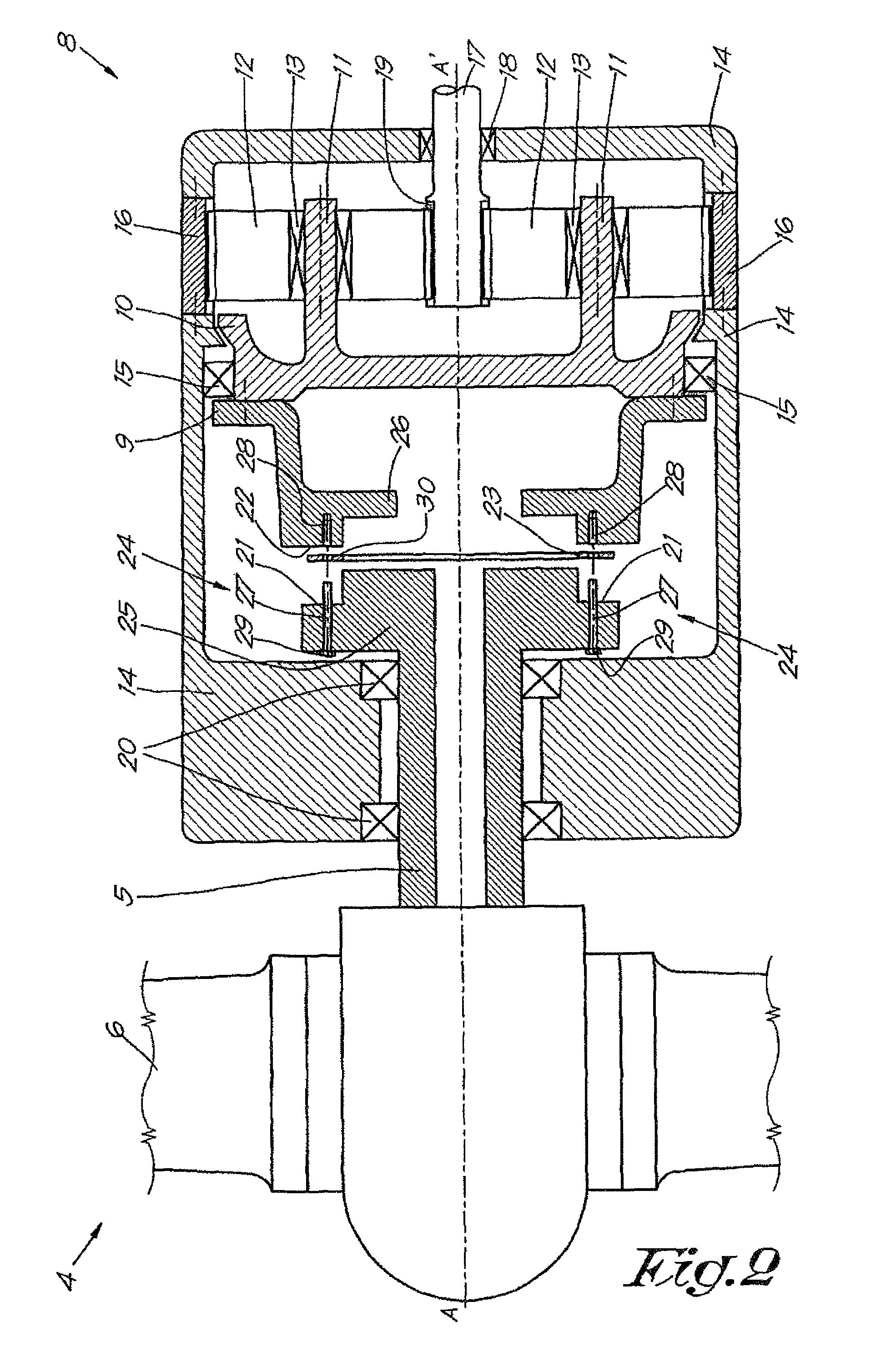 Method for connecting a low speed main shaft of a wind turbine to an input shaft of a transmission gearbox of the wind turbine and a connection obtained by said method