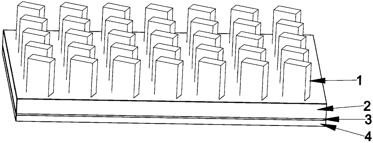 Broadband reflective half-wave plate based on silicon nano brick array and preparation method of broadband reflective half-wave plate