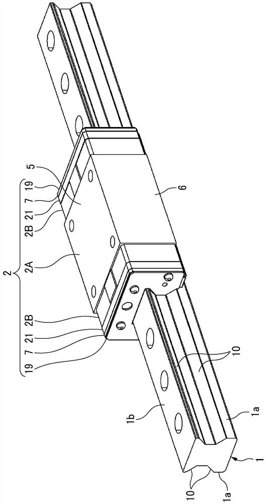 Direct motion guide device and assembly method thereof