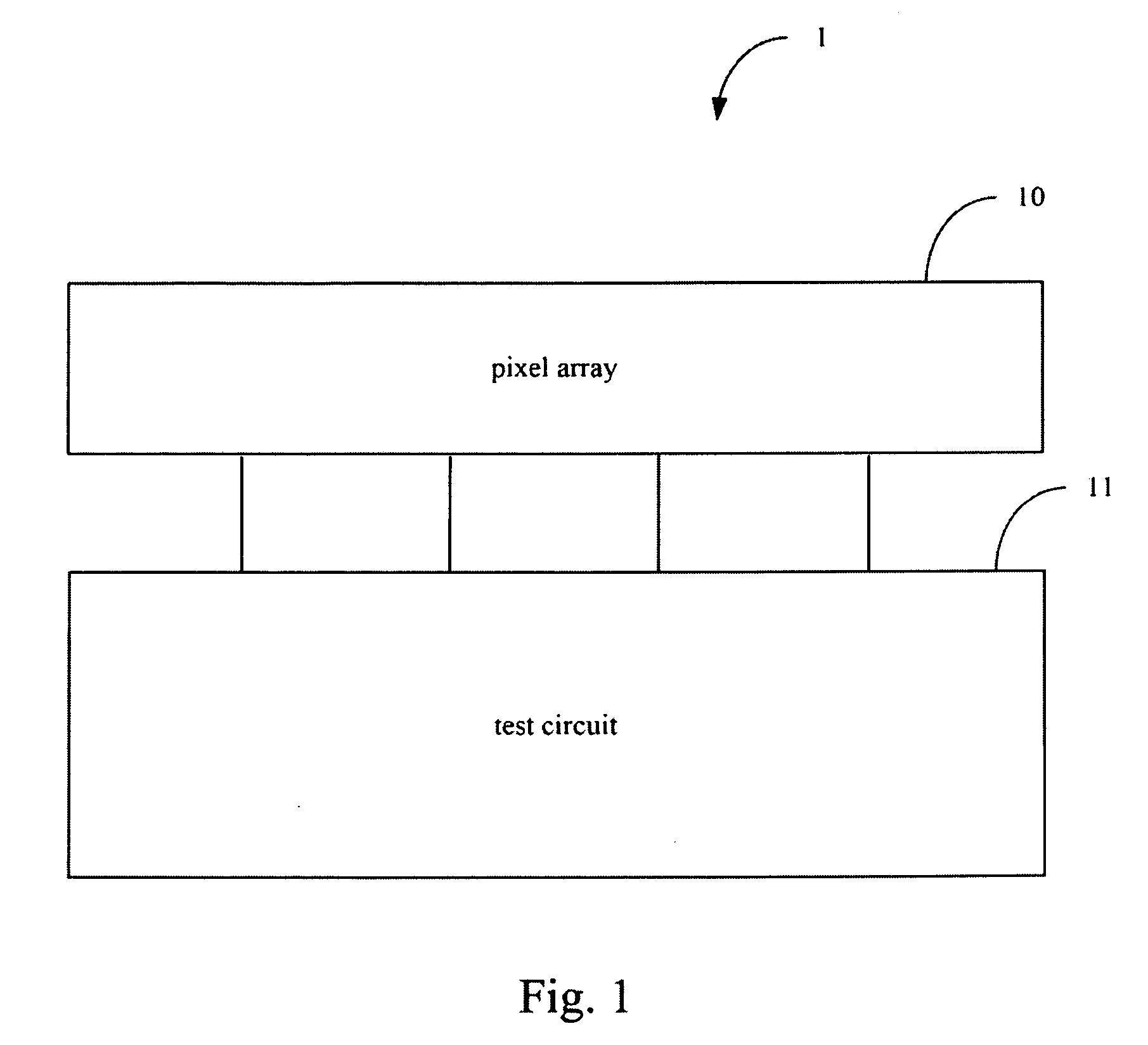 Test circuit adapted in a display panel of an electronic device
