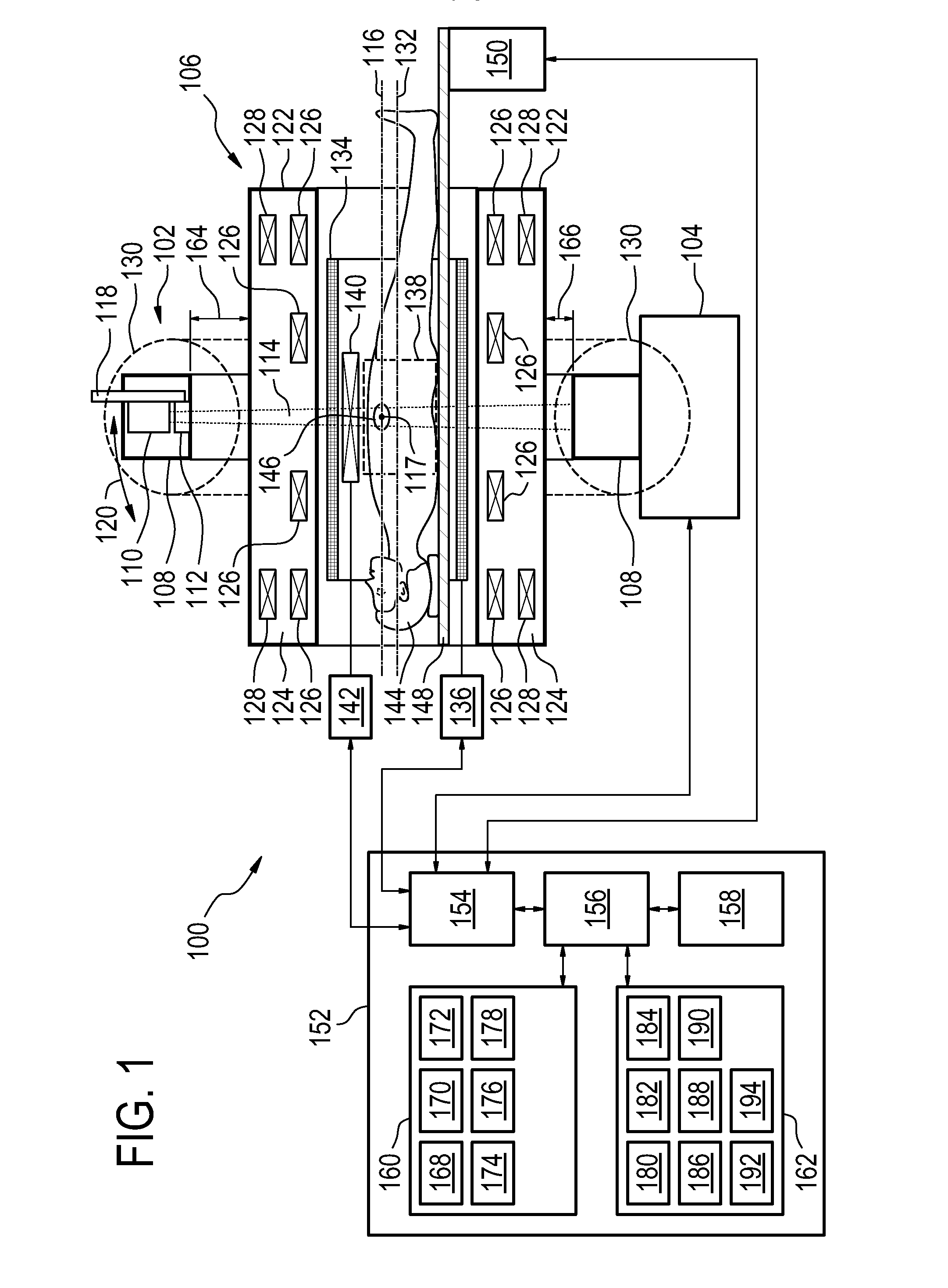 Magnetic resonance imaging system and radiotherapy apparatus with an adjustable axis of rotation