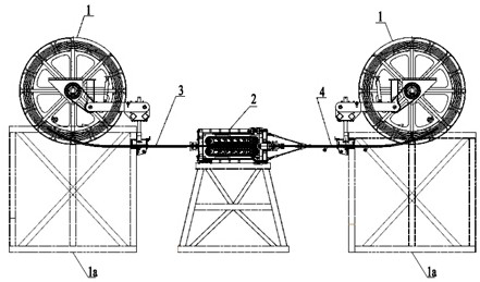 A double-layer continuous pipe threading device and pipe threading method