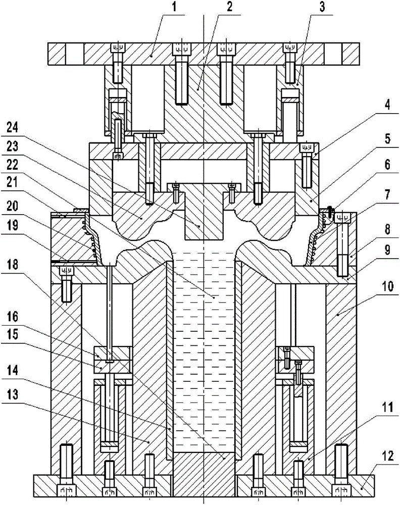 S-shaped spoke plate track wheel blank cast and casting method thereof