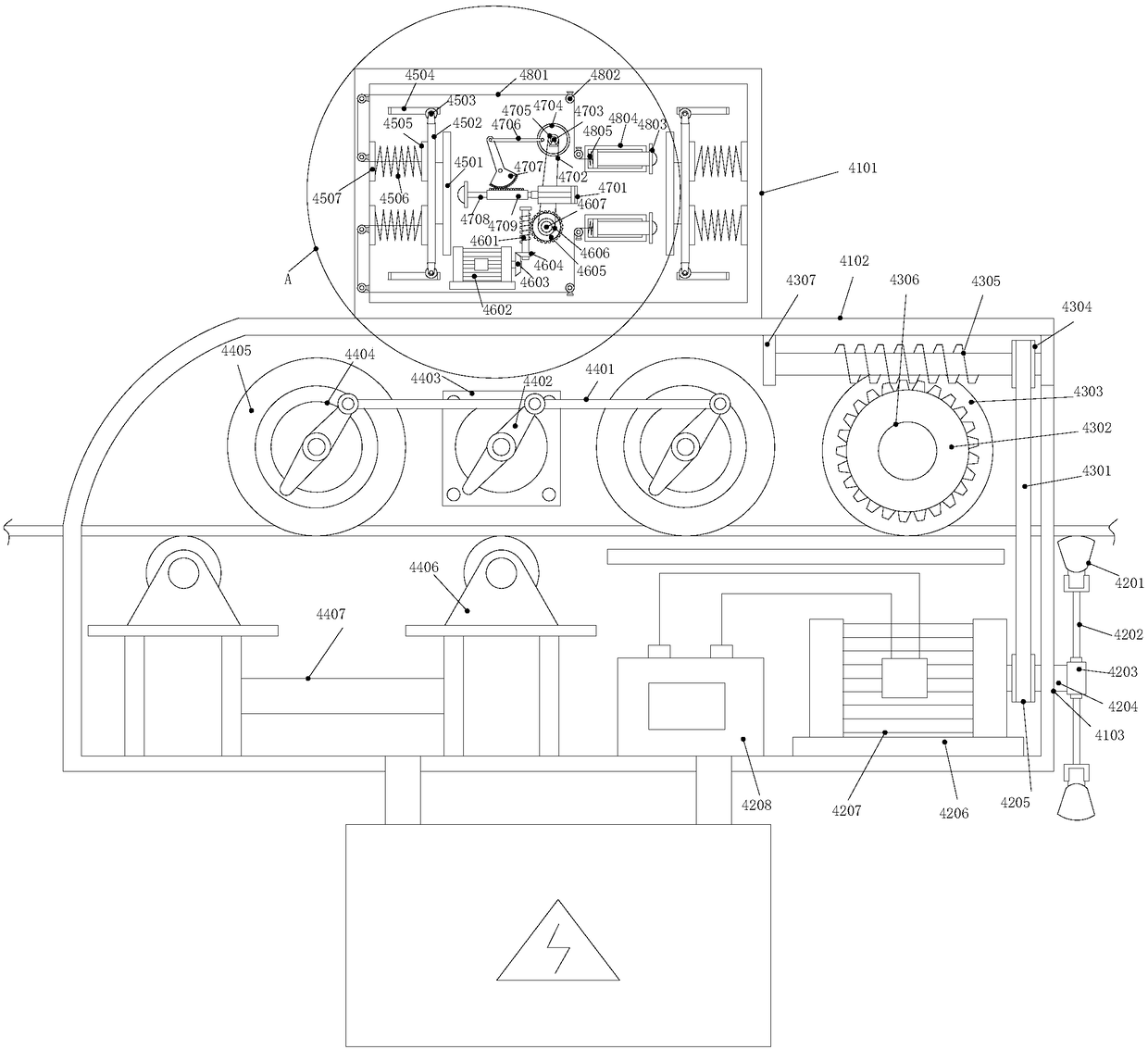 Deicing and bird-repelling dual-purpose device of high-voltage wire