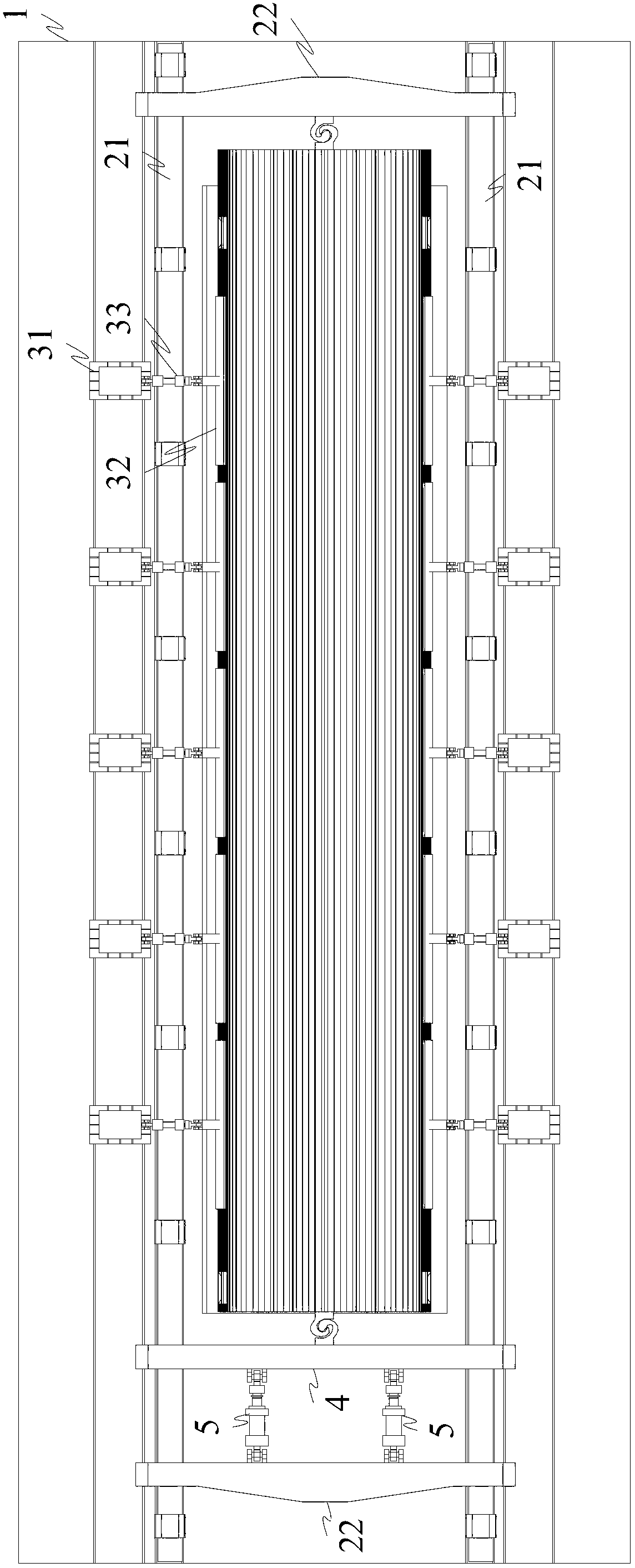 Simulation test device for pneumatic load of vehicle body