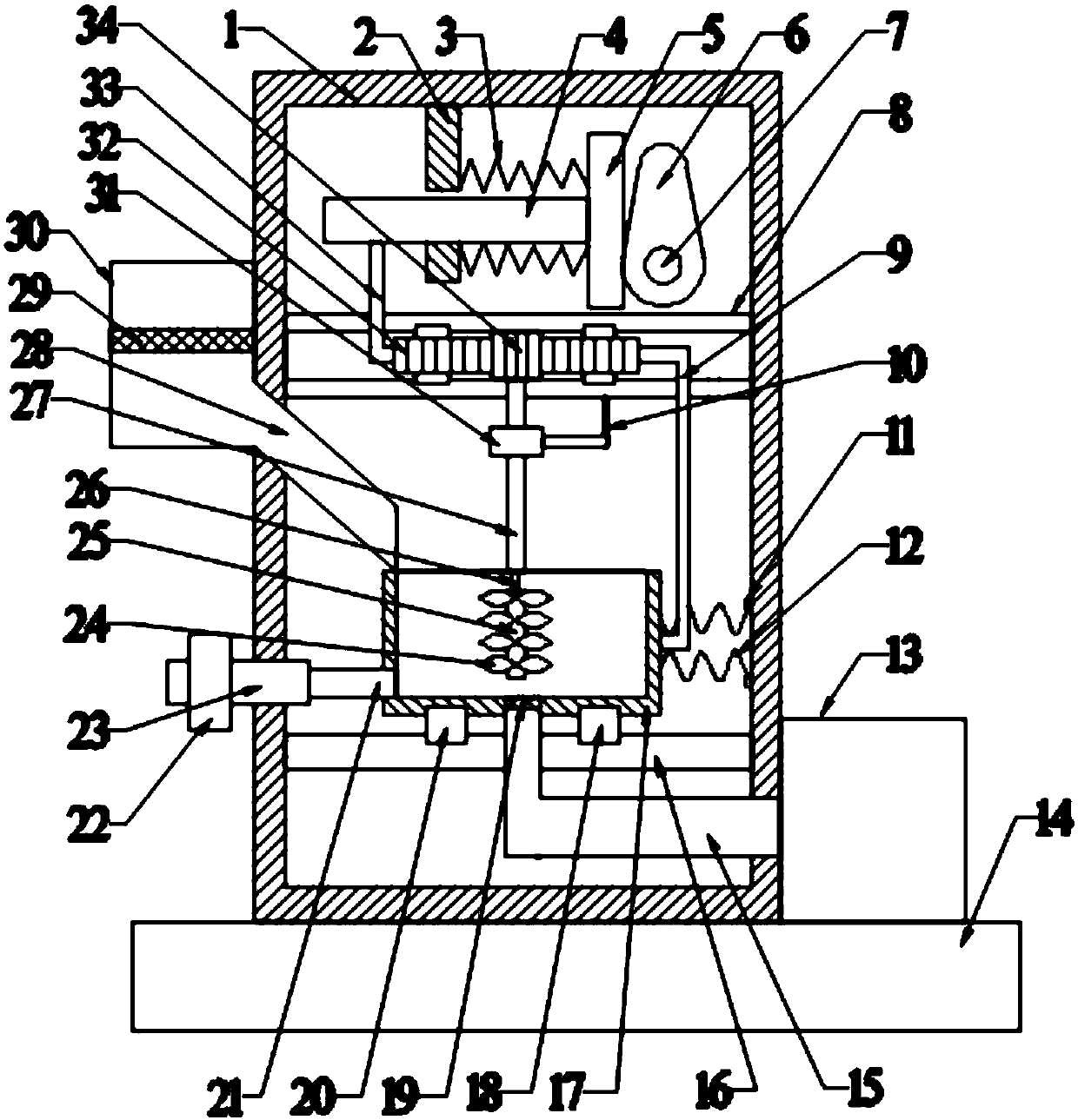 Device for mixing, uniform-stirring and air-drying of feed