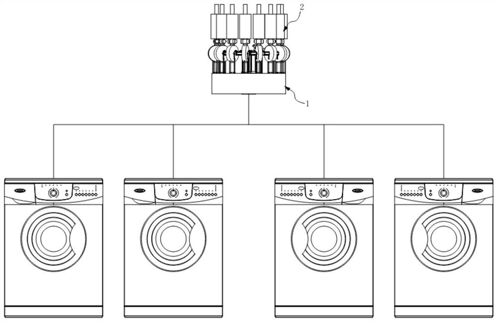 Detergent supply device for shirt fabric washing and washing process