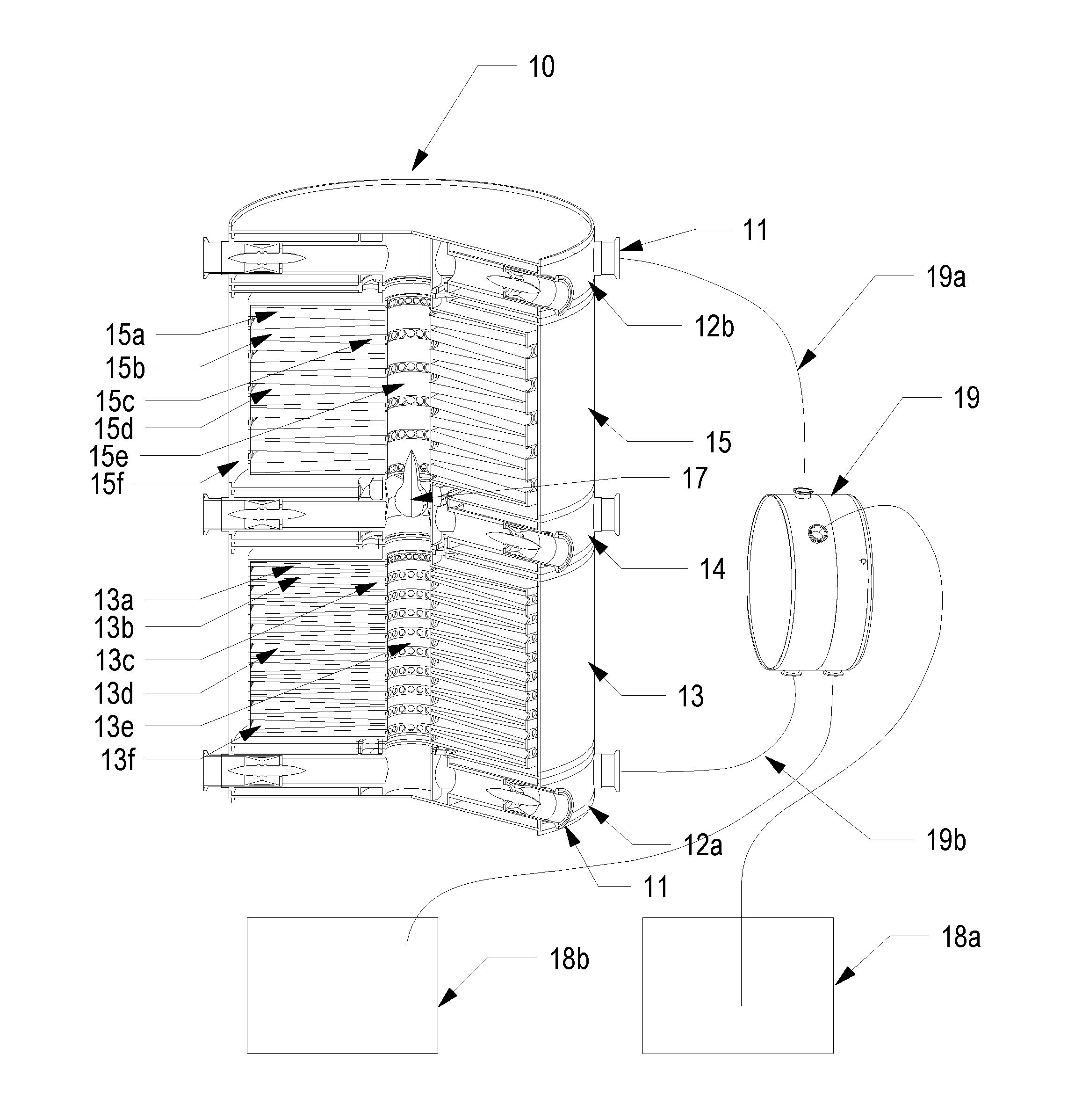 Biopharmaceutical process apparatuses assembled into a column