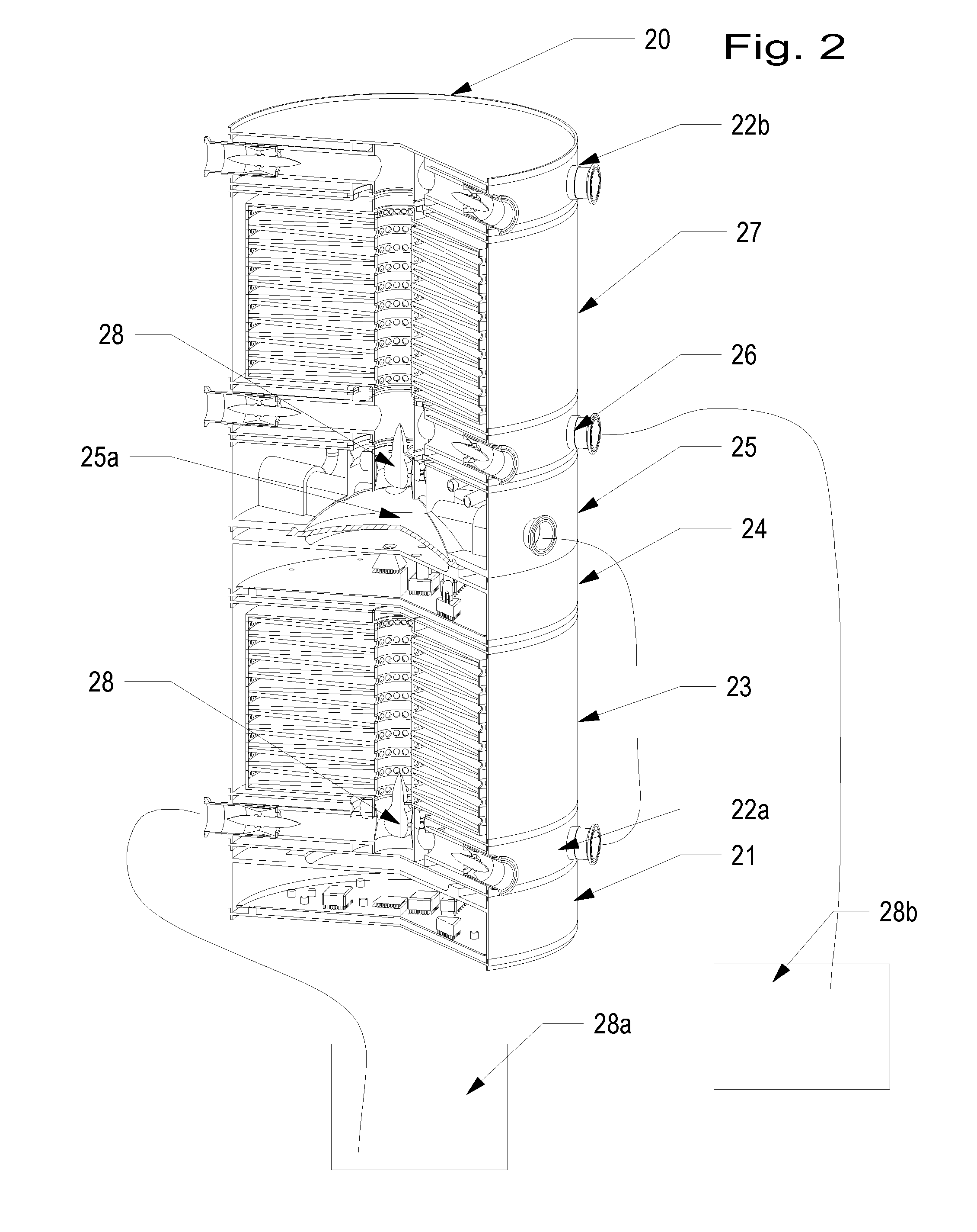 Biopharmaceutical process apparatuses assembled into a column