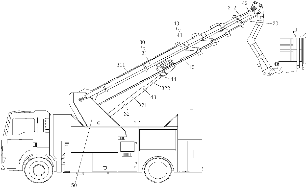 Cargo boom structure and movement measuring device and method thereof
