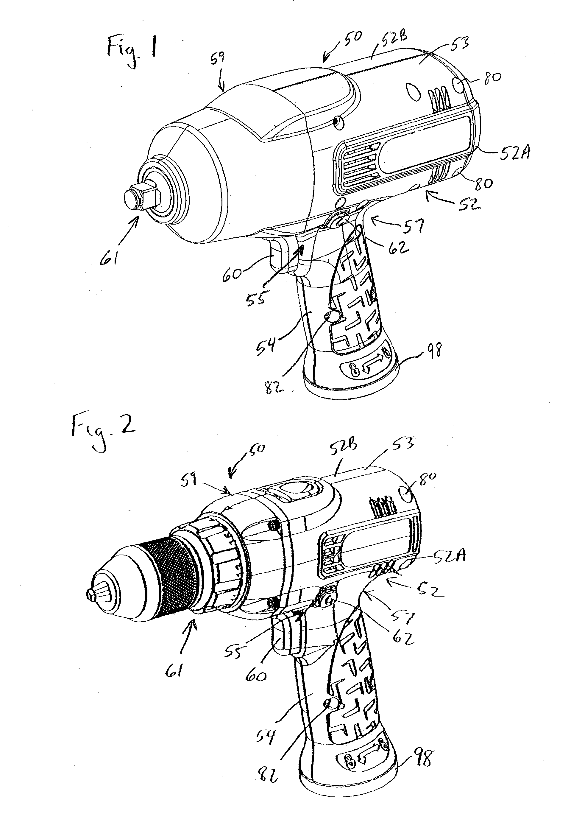 Power tool housing support structures
