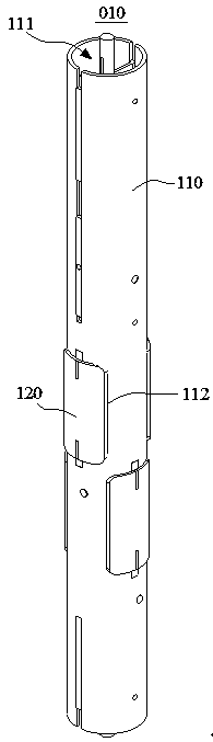 Fluid separation device, shaft structure and method of producing oil or natural gas