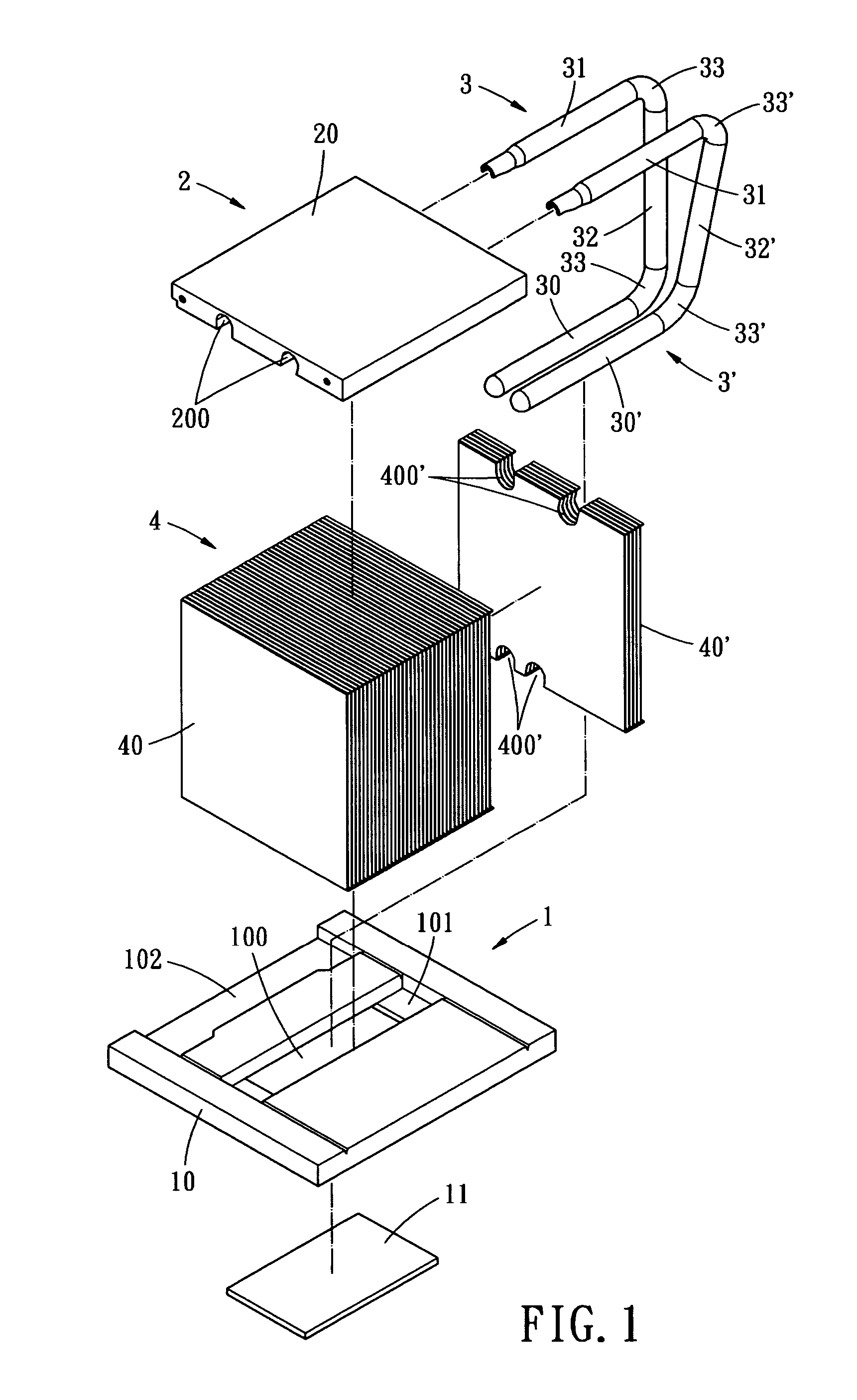 Heat dissipating device with uniform heat points