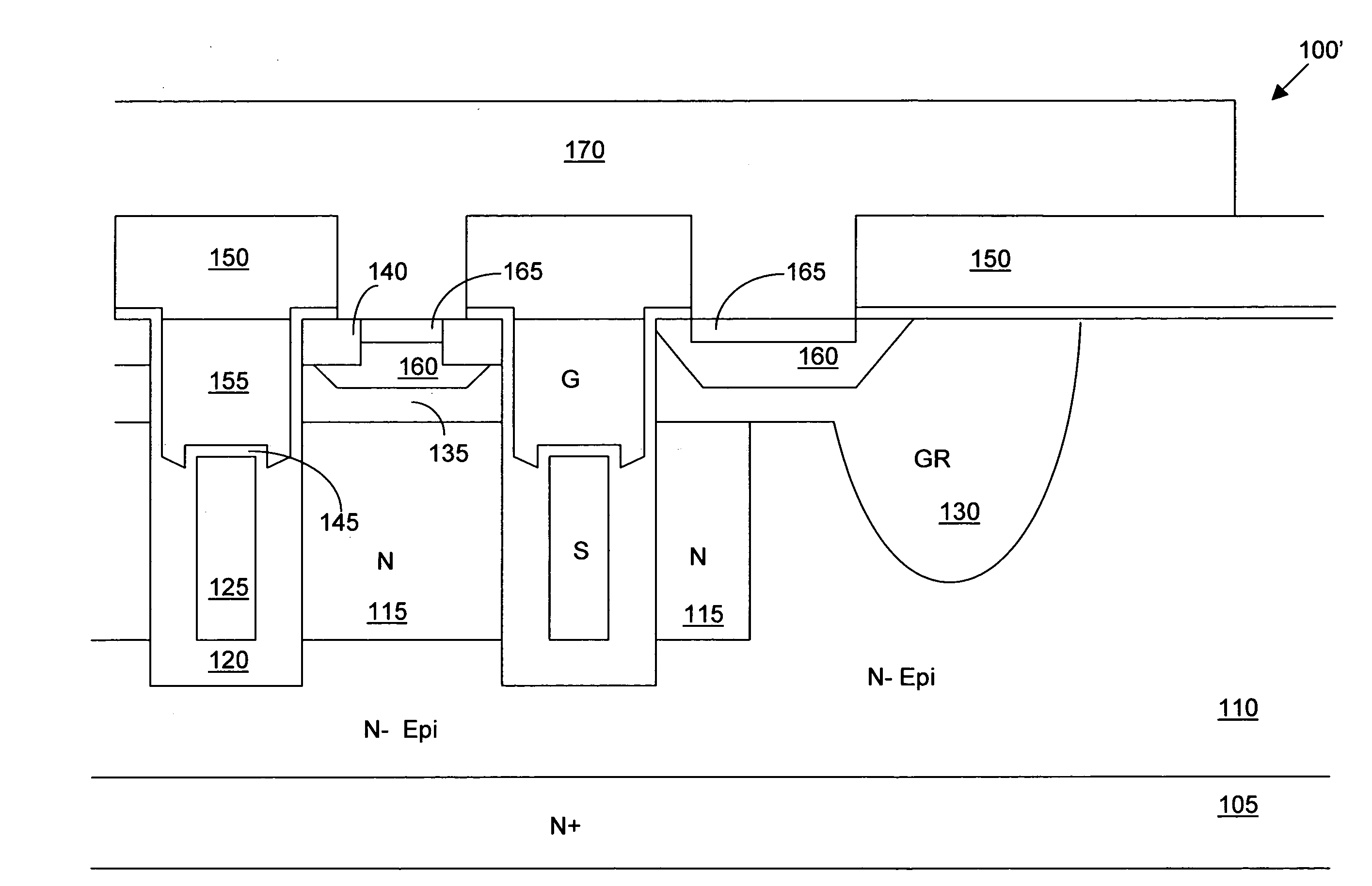 Trench MOSFET with implanted drift region