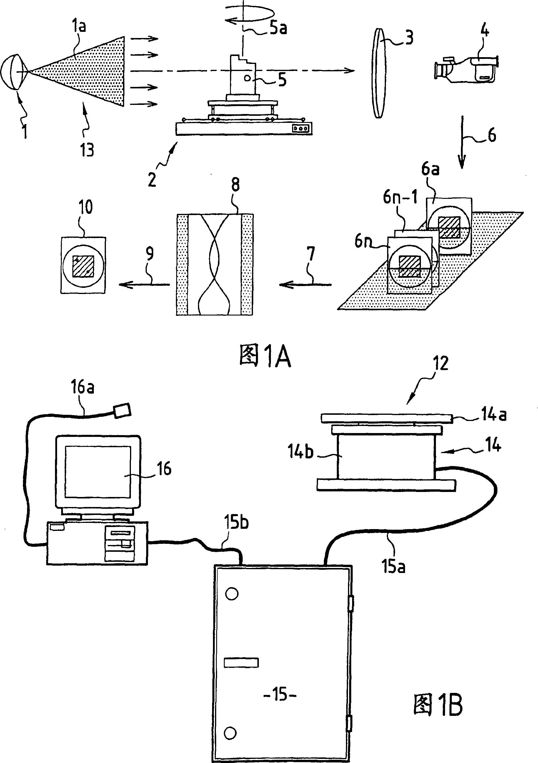 Device for manipulating a product and for processing radioscopy images of the product to obtain tomographic sections and uses