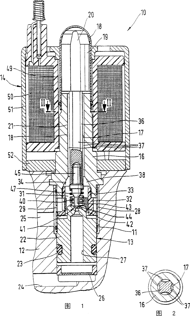 Electromagnetically actuated valve