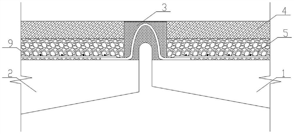 New and old bridge splicing seam structure system and construction method