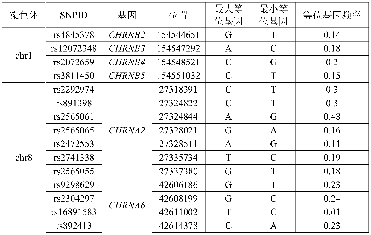 Method for detecting smoking addiction of Chinese Han population by single nucleotide polymorphism