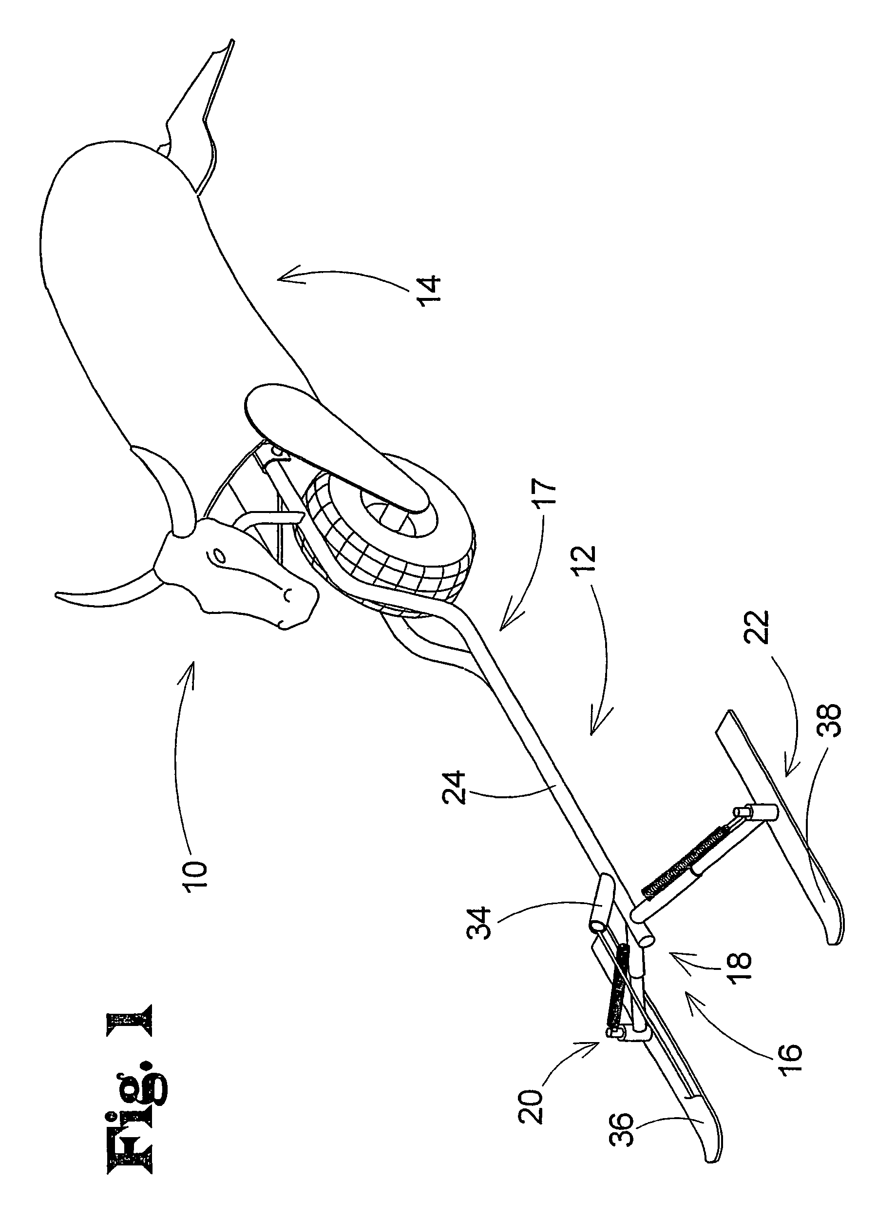 Mechanical roping steer apparatus with pivoting horns and pivoting horn support