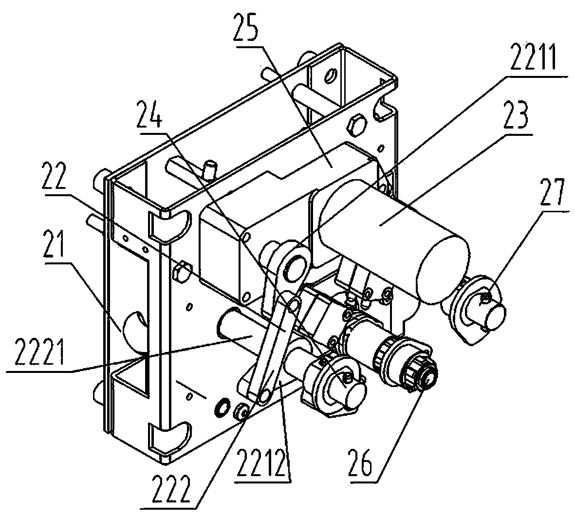 An operating mechanism of a vacuum switch ring network cabinet