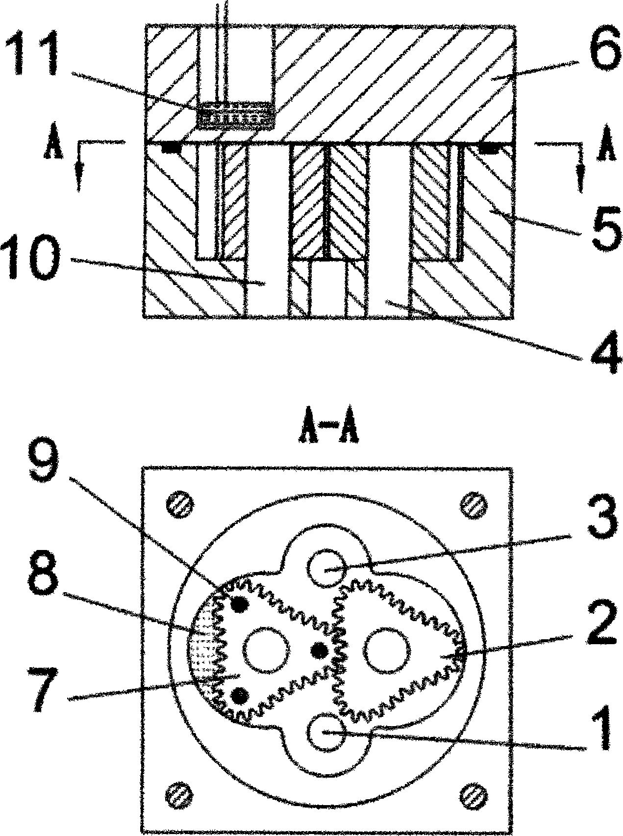 Volume type high order elliptic gear flowmeter