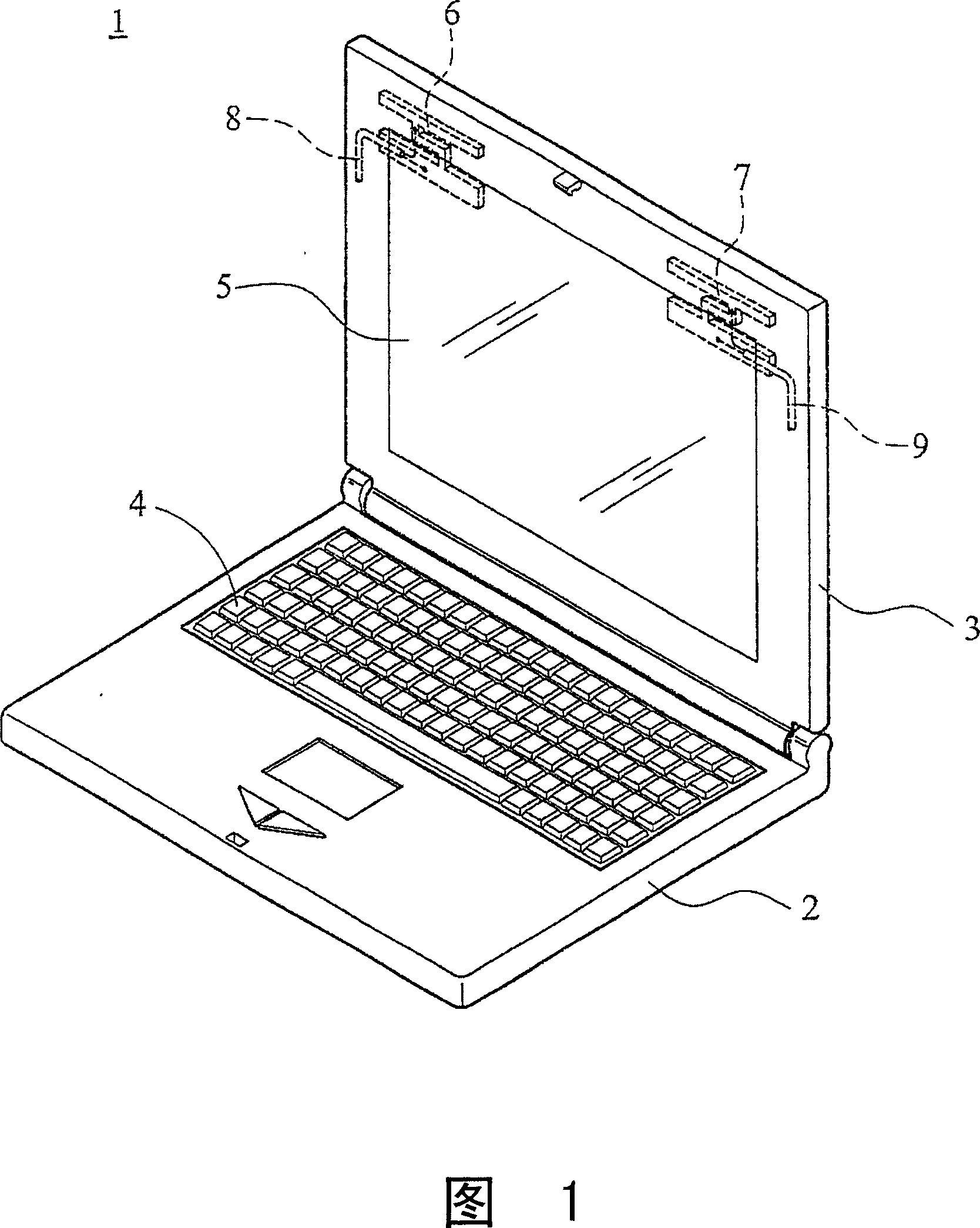 Notebook computer and its antenna structure