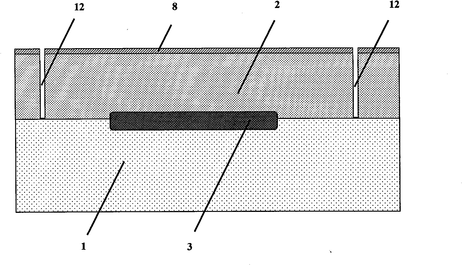 Semiconductor structure for increasing integration density of high-voltage integrated circuit device and manufacturing method