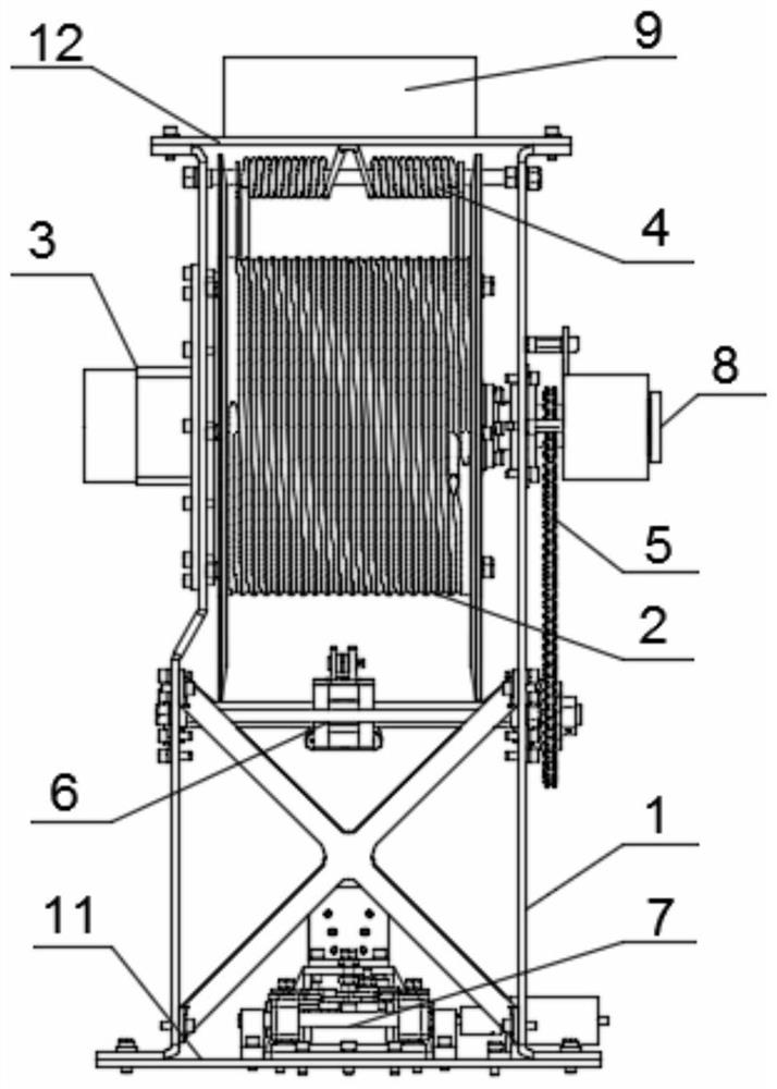 Miniature winch for retracting and deploying detection instruments at the water-air interface