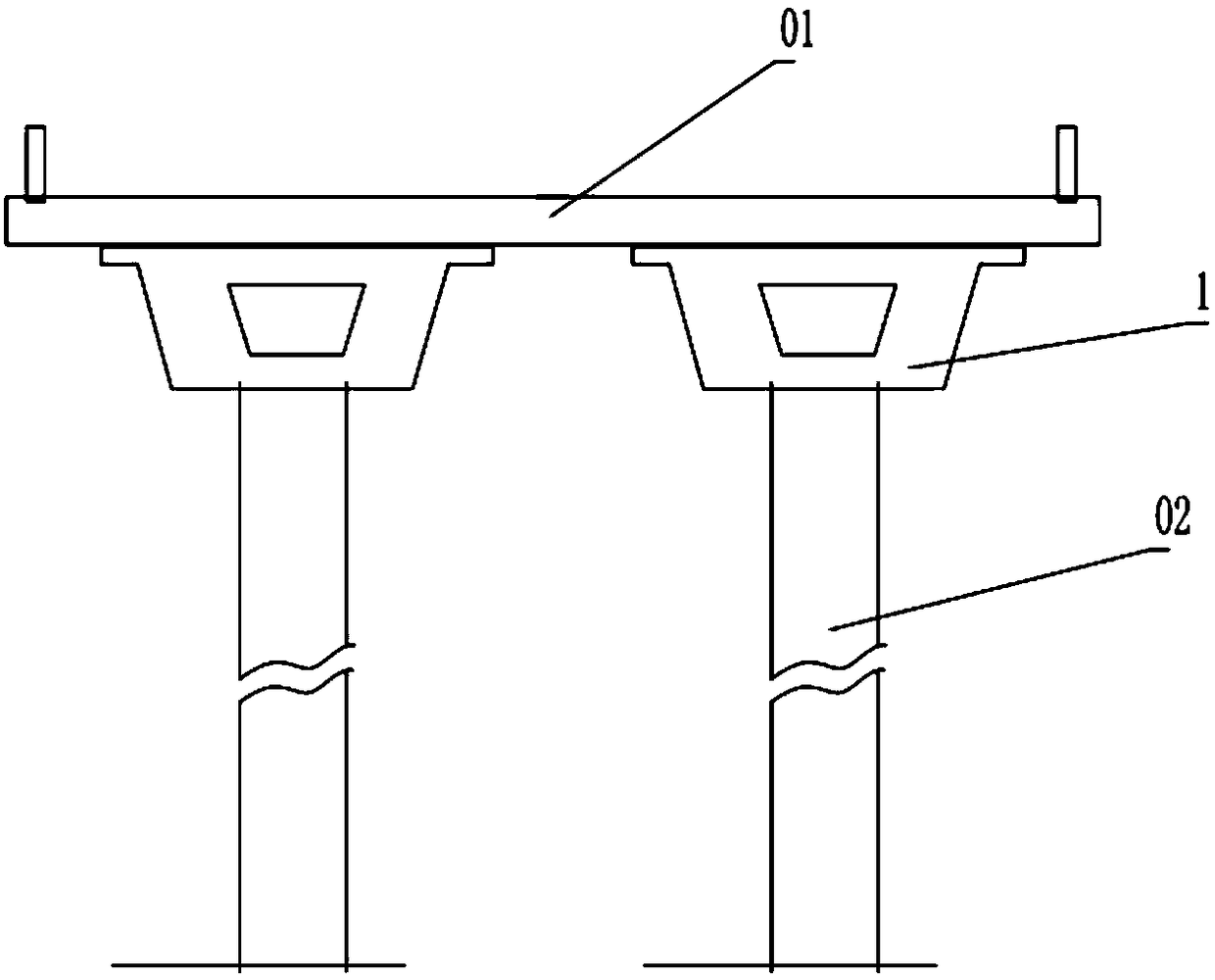 Grouting method for prestress vertical pipes for bridge box beam