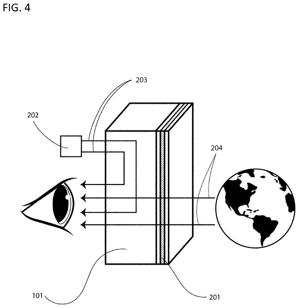Optical layered composite having a reduced content of highly refractive layers and its application in augmented reality