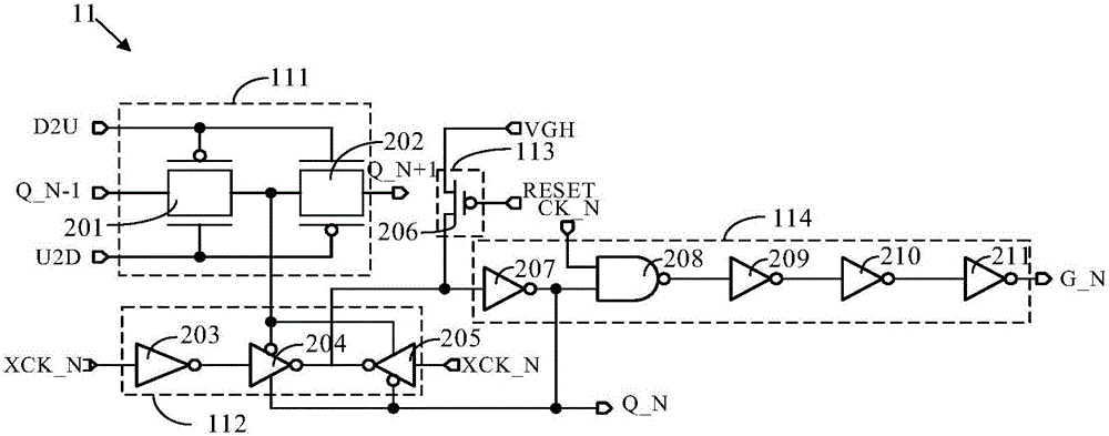 Scanning driving circuit and touch liquid crystal display device